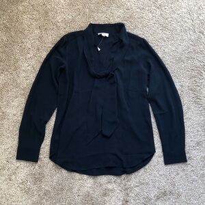 LOFT Navy Long Sleeve Blouse